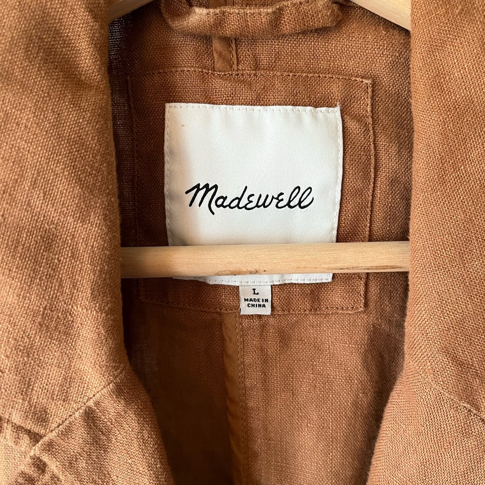 Madewell Linen Blazer Women’s Large - Picture 3 of 4